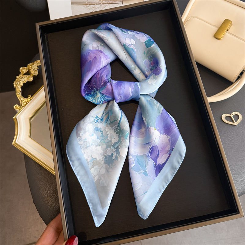Women Fashion Necktie - 2026 جديد الأزهار طباعة الحرير وشاح