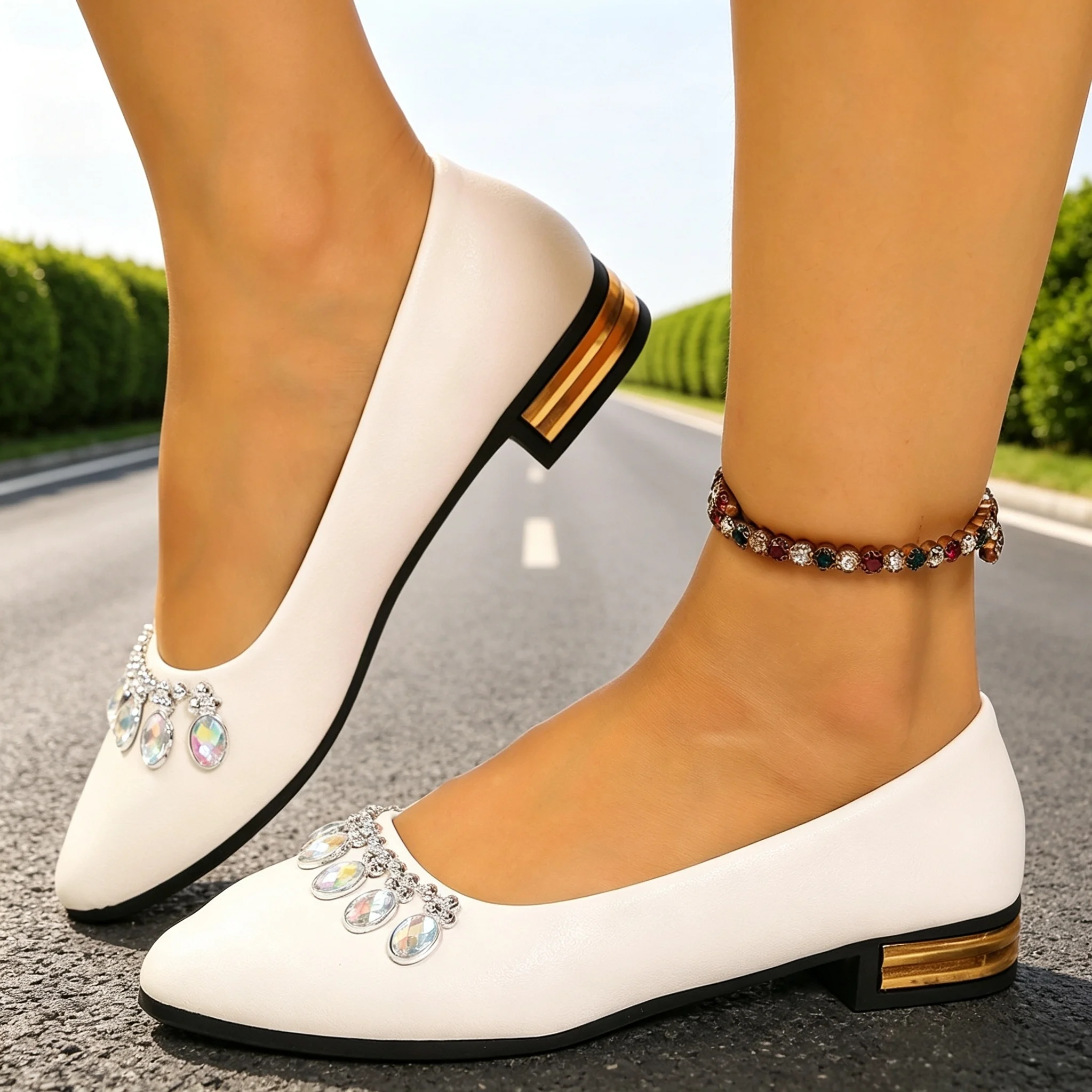 Women'S Fashion Shoes - أحذية نسائية مسطحة ذات مقدمة مدببة،
