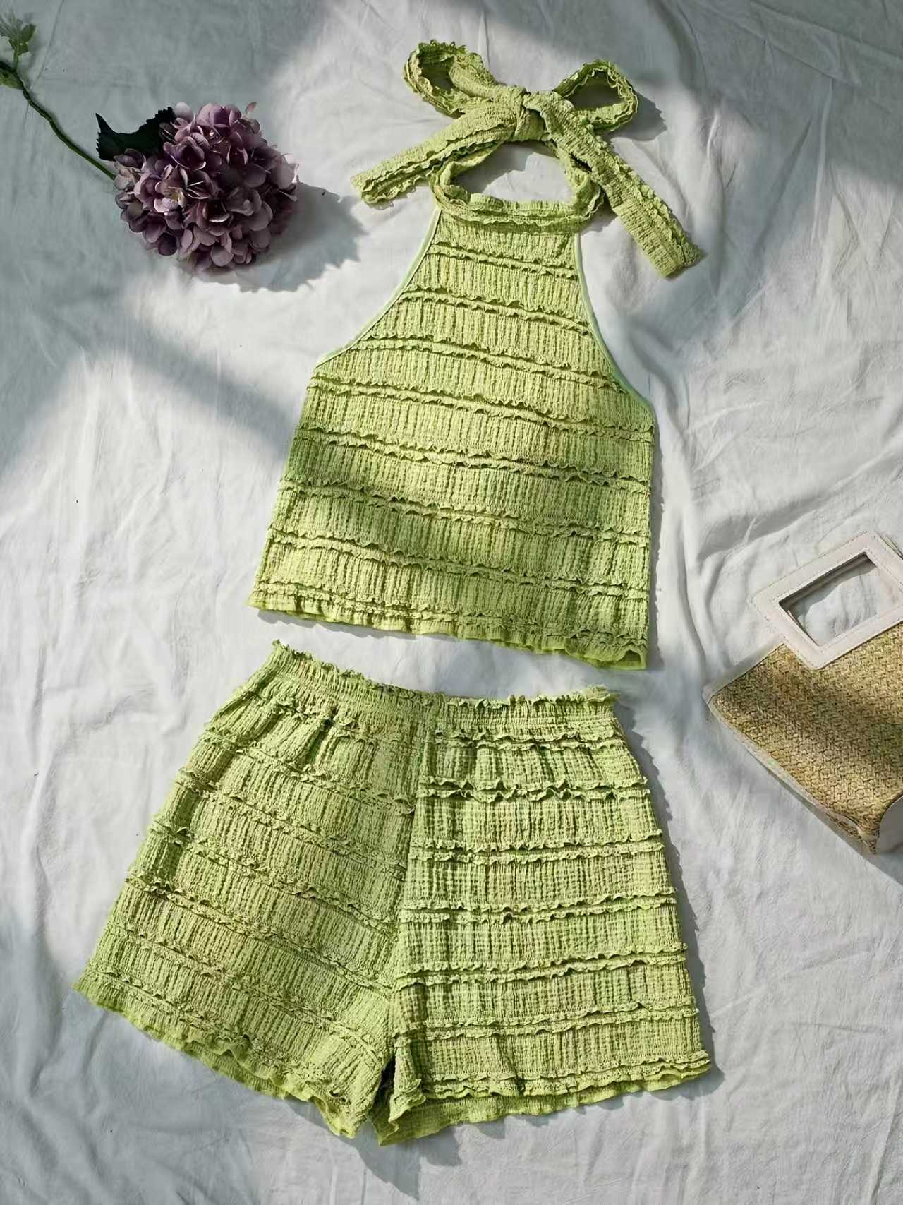 طقم صيفي نسائي بتصميم أوروبي و - مراجعة Lace Trim Cami وسعره